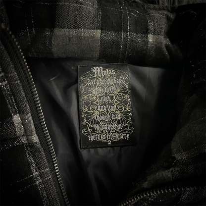 Midas Flannel Glitter Fur Puffer Down Jacket