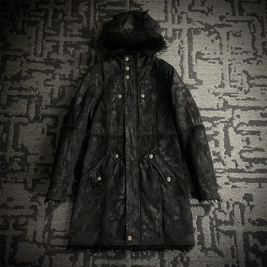 Midas Faux Fur Waxed Long Coat