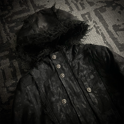 Midas Faux Fur Waxed Long Coat