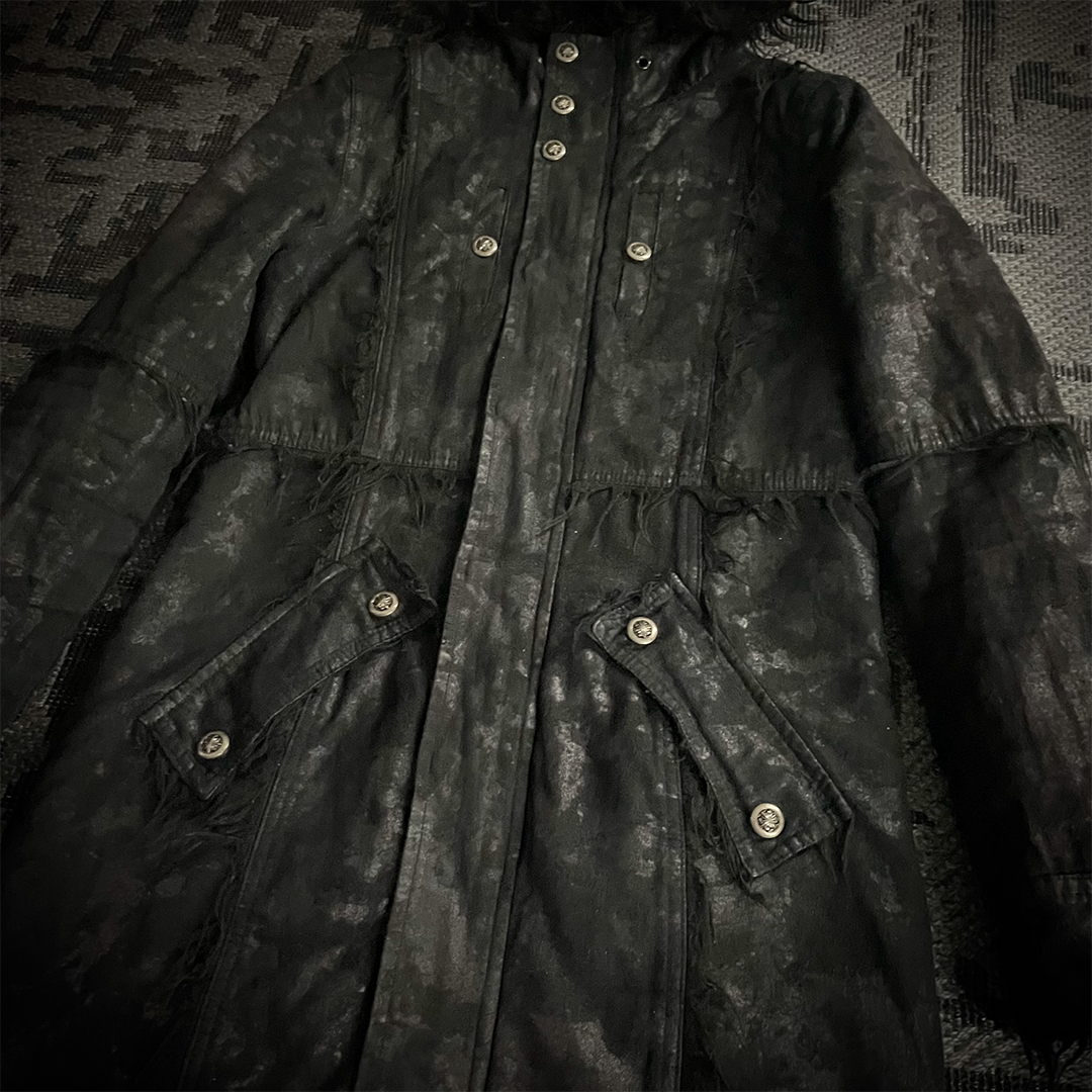 Midas Faux Fur Waxed Long Coat