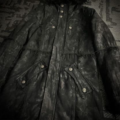 Midas Faux Fur Waxed Long Coat