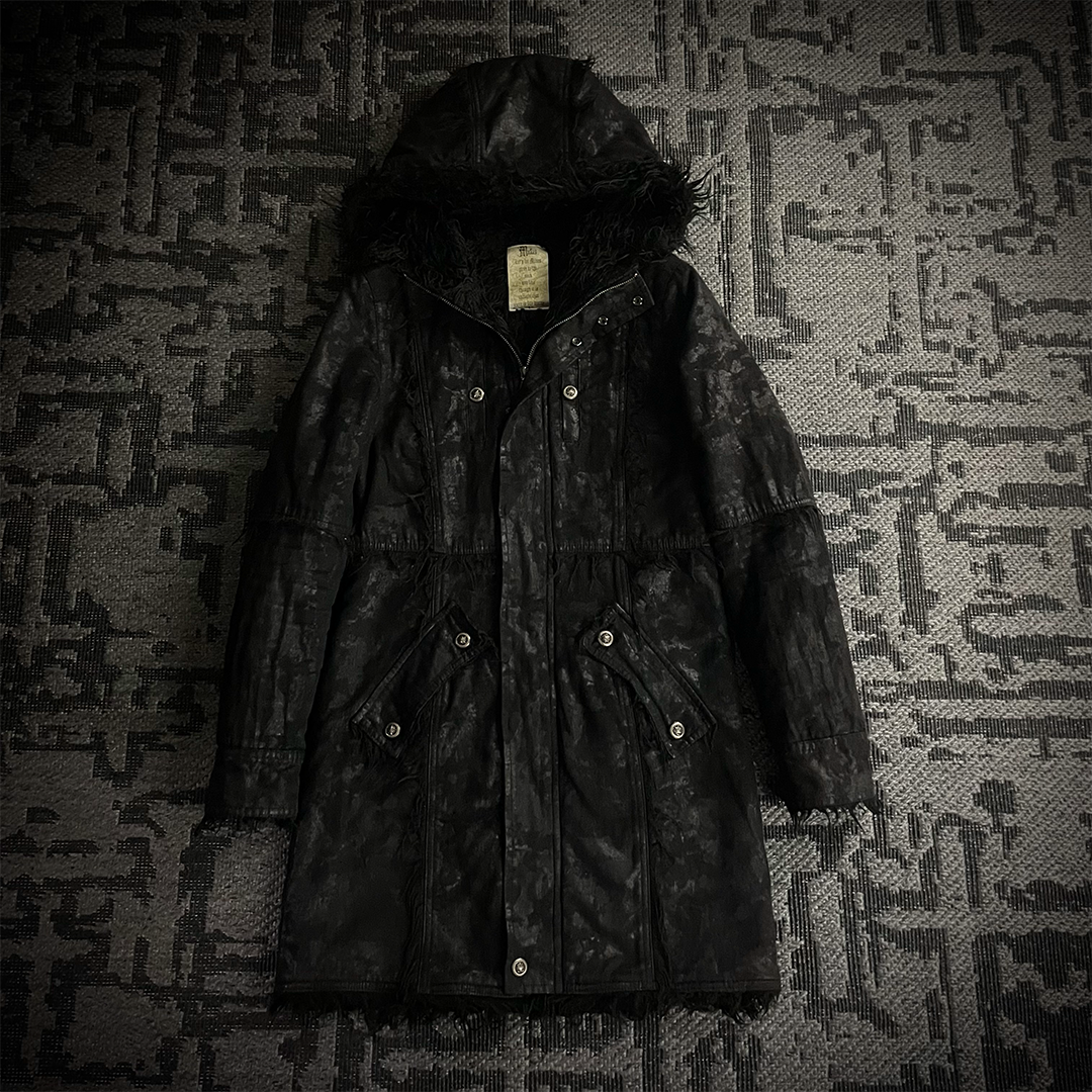 Midas Faux Fur Waxed Long Coat