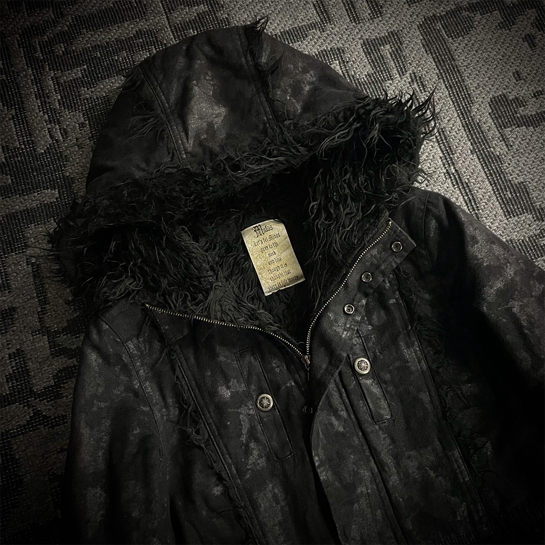 Midas Faux Fur Waxed Long Coat