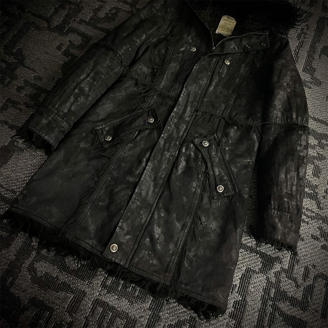 Midas Faux Fur Waxed Long Coat