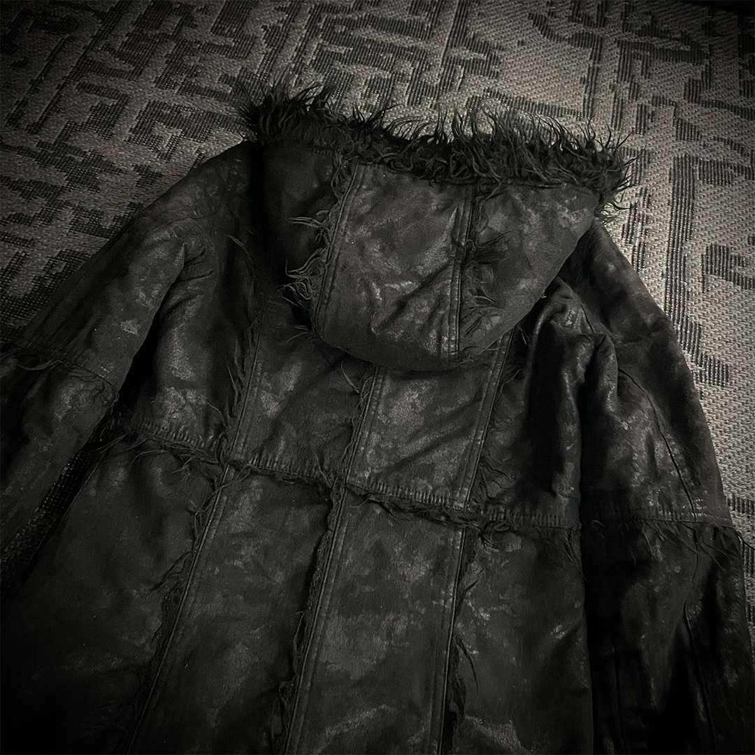 Midas Faux Fur Waxed Long Coat