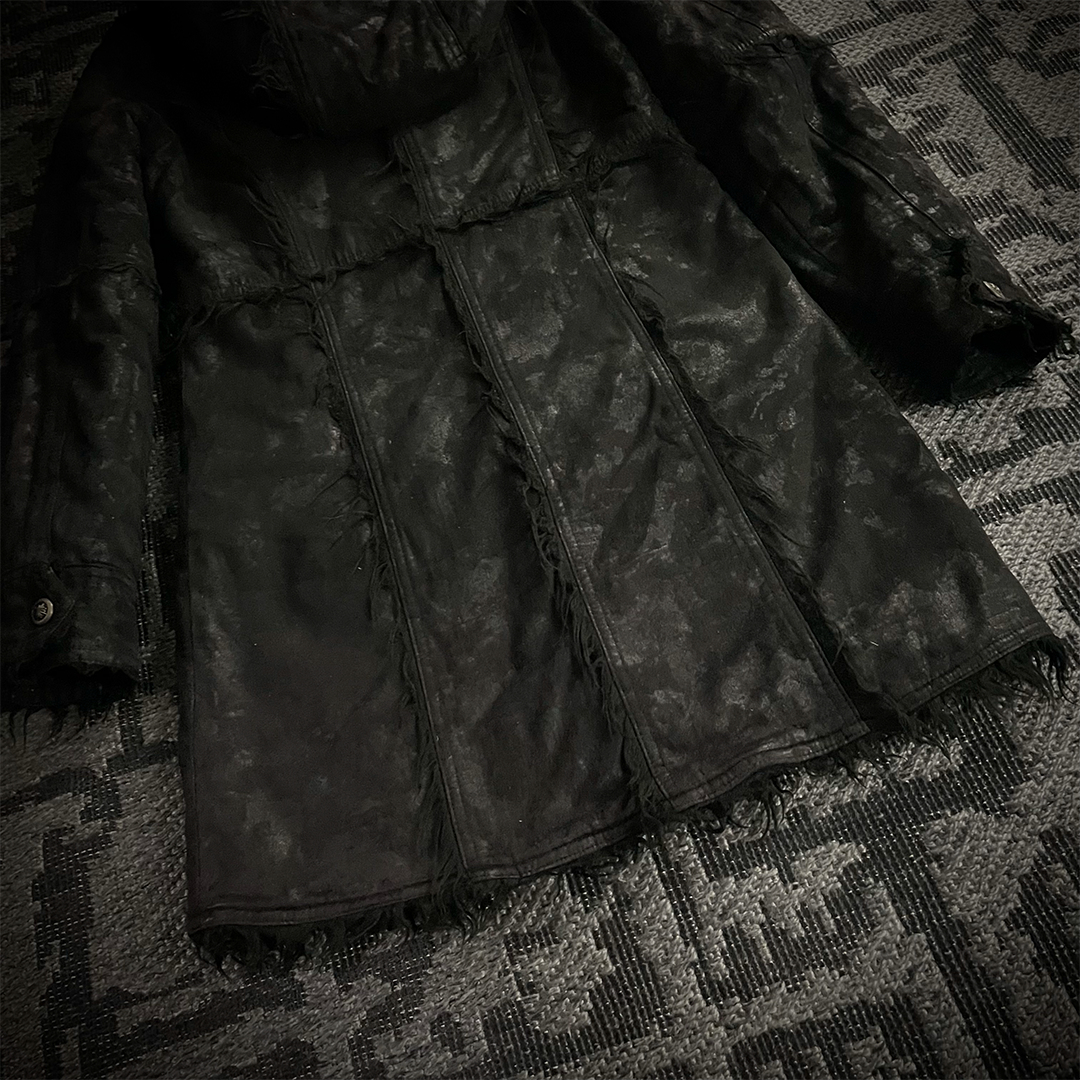 Midas Faux Fur Waxed Long Coat