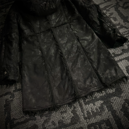 Midas Faux Fur Waxed Long Coat