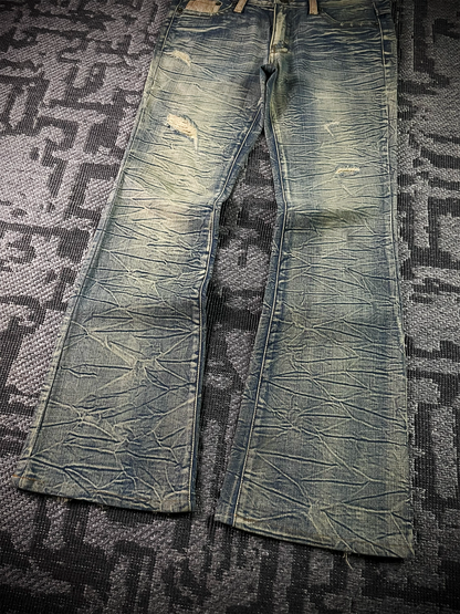 Agate label Mud Wash Python Flared Jeans