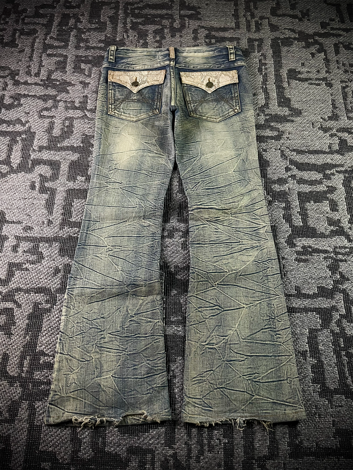 Agate label Mud Wash Python Flared Jeans