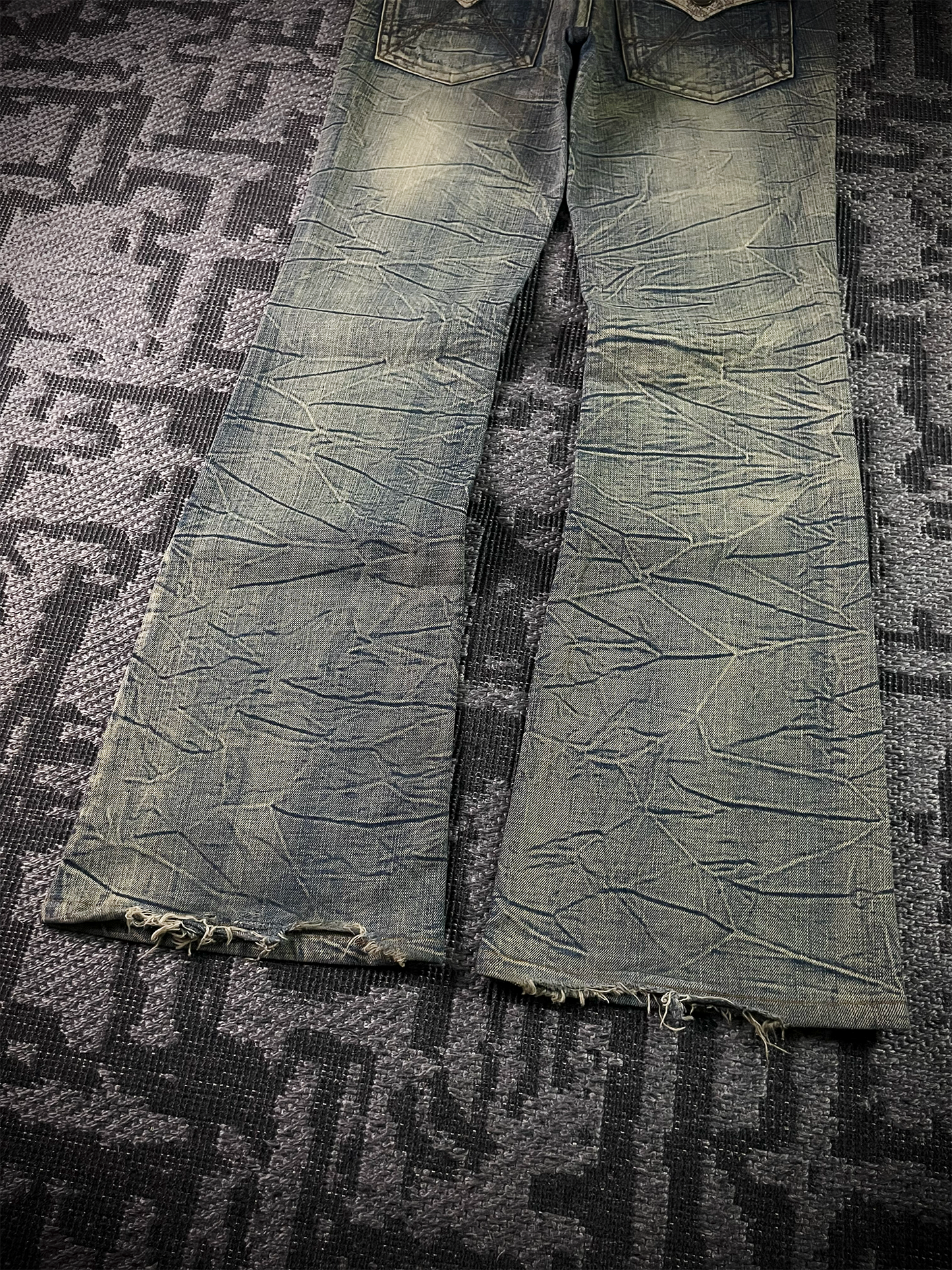 Agate label Mud Wash Python Flared Jeans