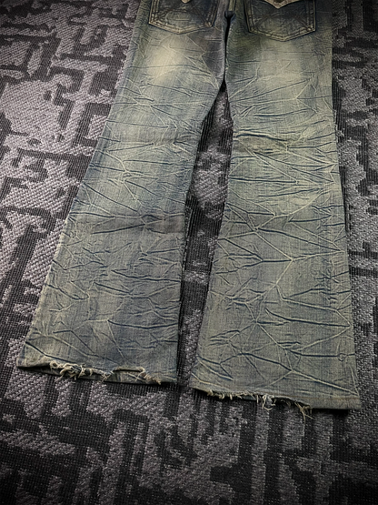 Agate label Mud Wash Python Flared Jeans