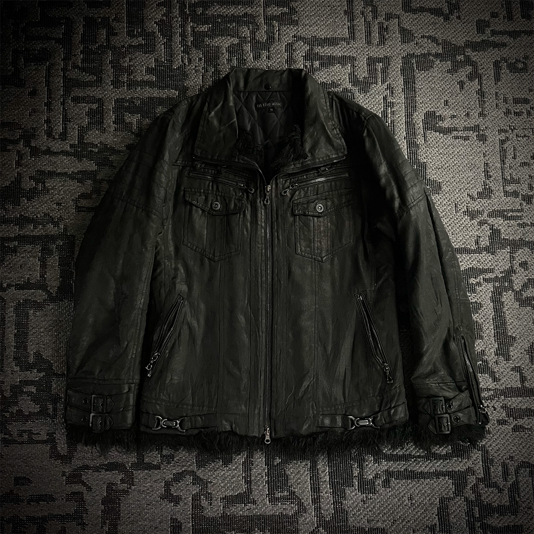 In The Attic Faux Fur Jacket Black