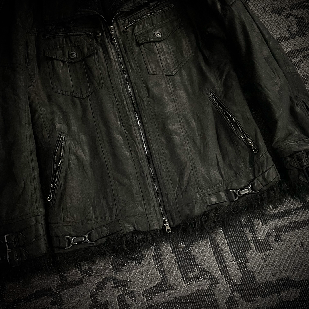 In The Attic Faux Fur Jacket Black