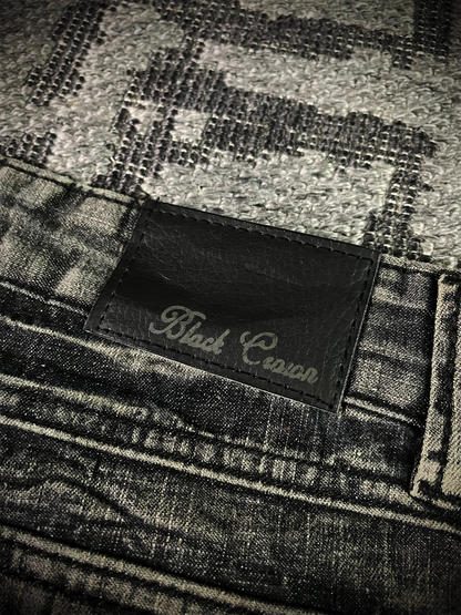 Black Crown Japanese Distressed Flared Jeans