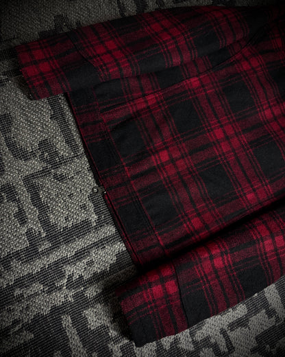In The Attic Plaid Faux Fur Collar Zip Jacket