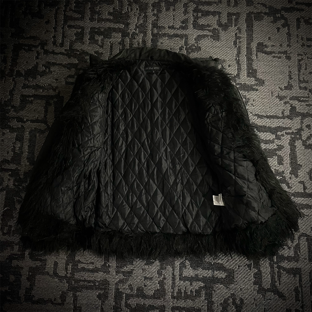 In The Attic Faux Fur Jacket Black