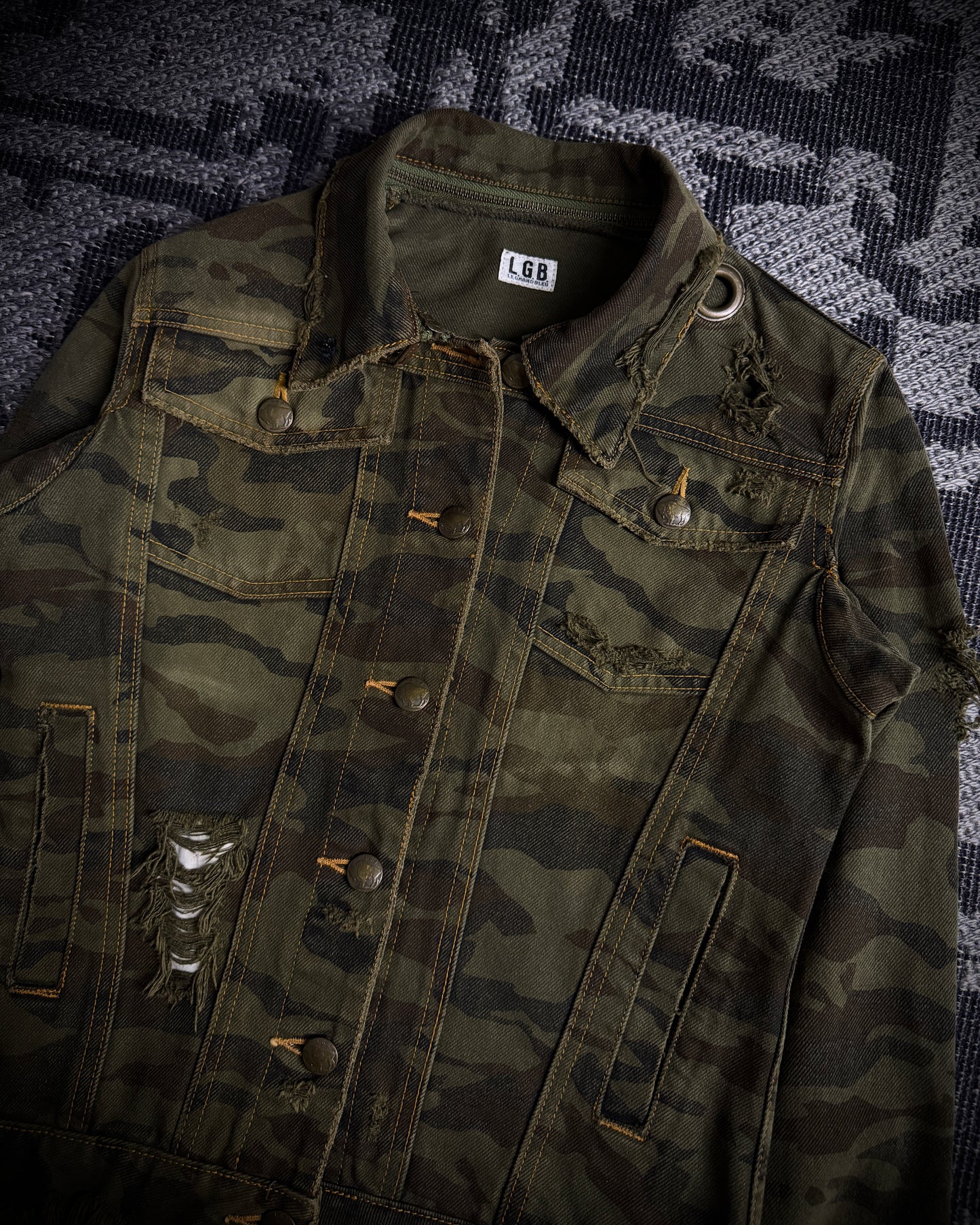 LGB Detachable Zip Collar Camo Jacket