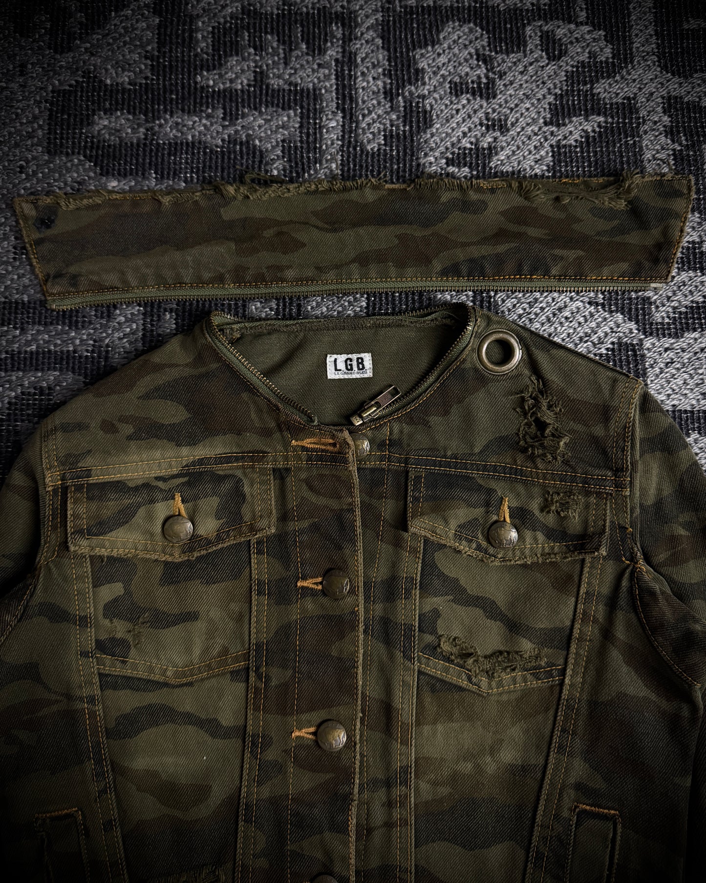 LGB Detachable Zip Collar Camo Jacket