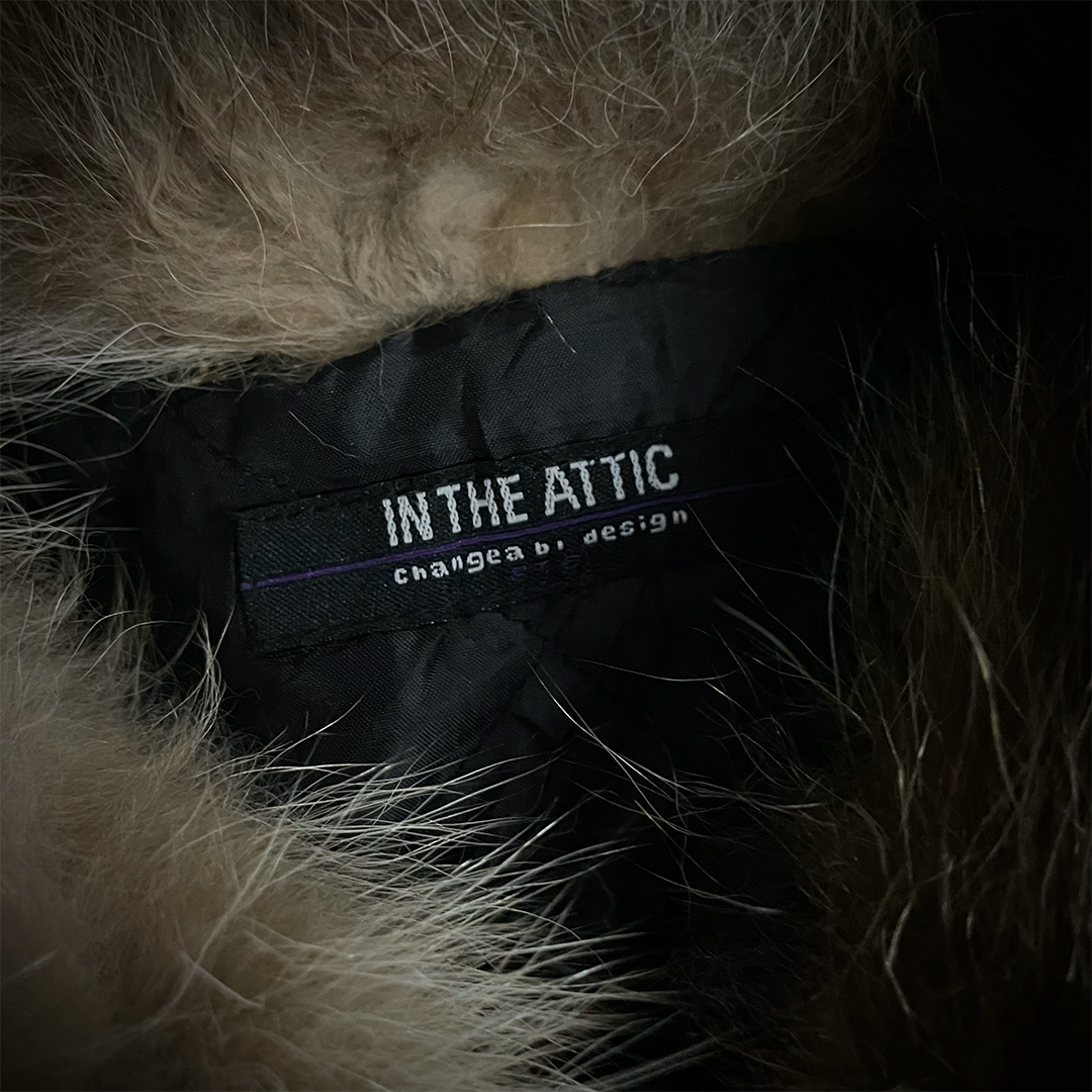 In The Attic Raccoon Fur Distressed Jeans Jacket