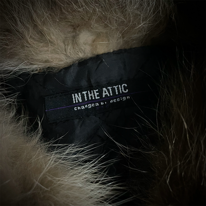 In The Attic Raccoon Fur Distressed Jeans Jacket