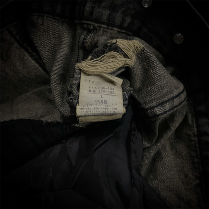 In The Attic Raccoon Fur Distressed Jeans Jacket