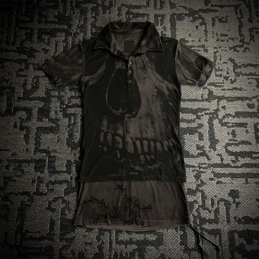 Rare Midas Skull Glitter Polo Shirt