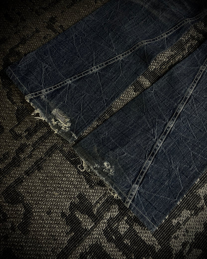 Tornado Mart Tribal Embroidery Spiral Flared Jeans