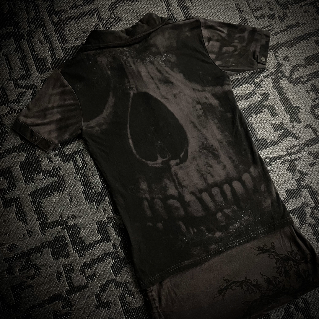 Rare Midas Skull Glitter Polo Shirt