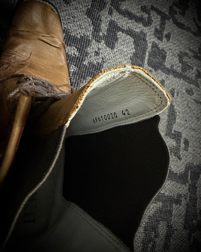 Hiromu Takahara Distressed Raw Edge Leather Boots