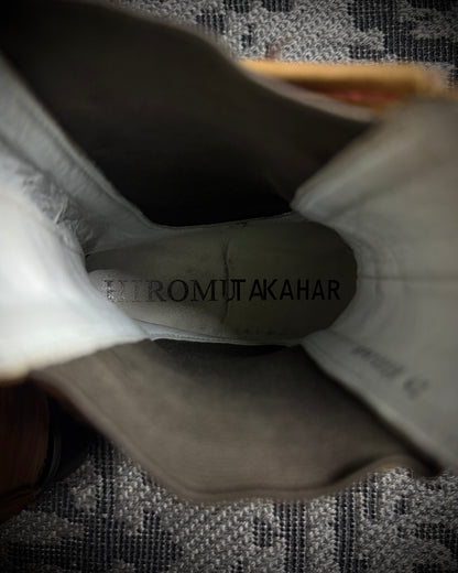 Hiromu Takahara Distressed Raw Edge Leather Boots