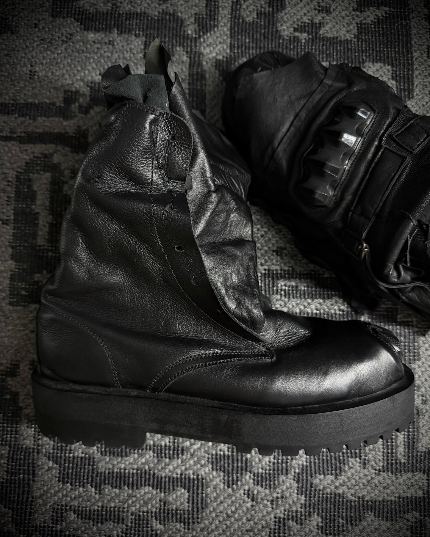 Yasuyuki Ishii Armored Leather Combat Boots