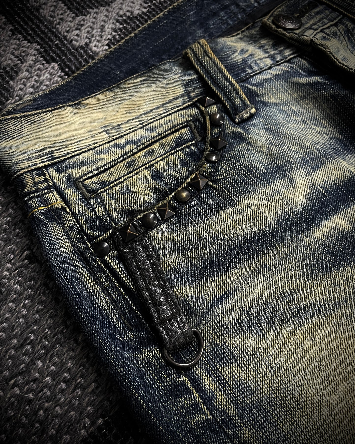 The Murder License Aged Whiskered Flared Denim