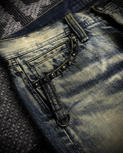 The Murder License Aged Whiskered Flared Denim