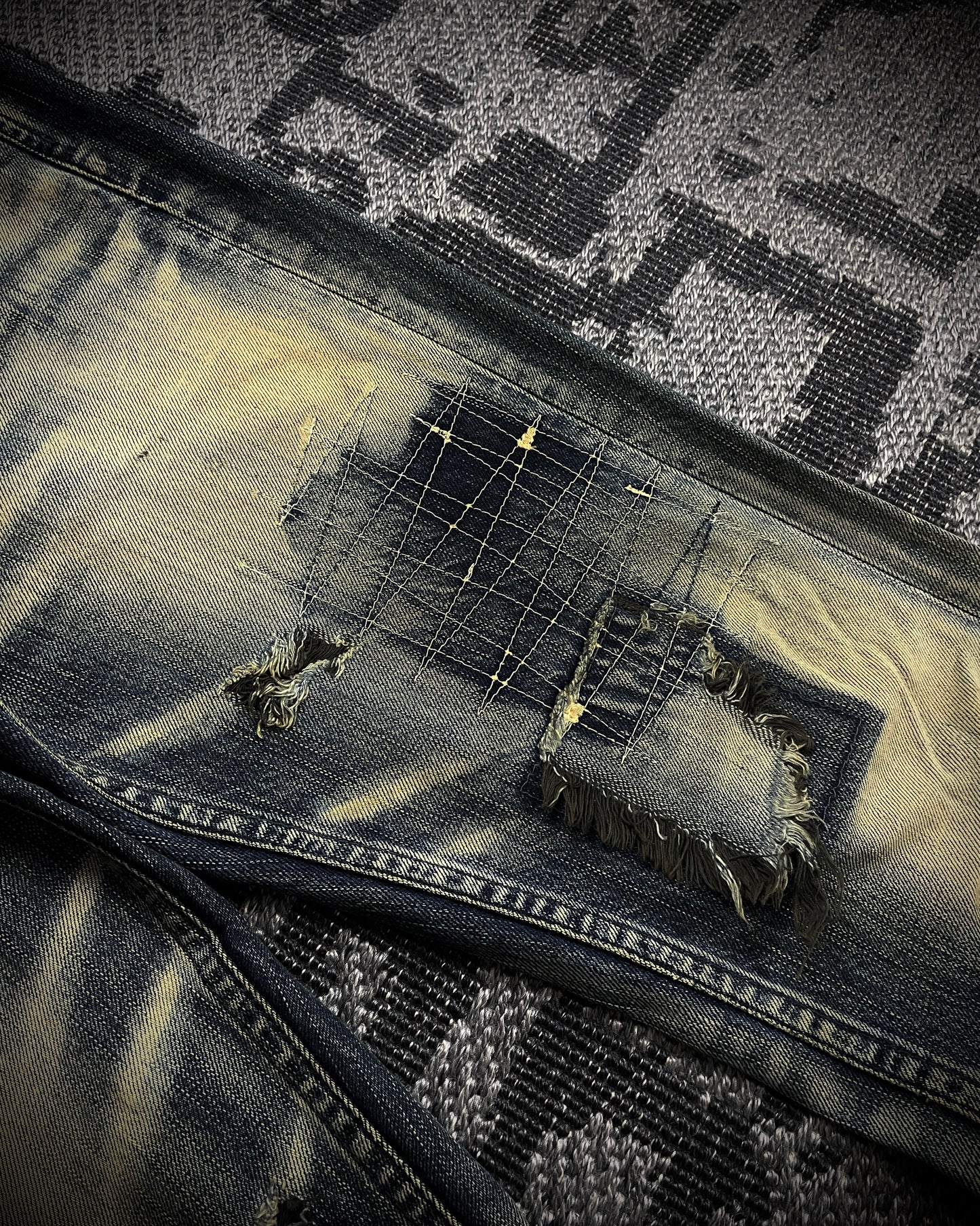 The Murder License Aged Whiskered Flared Denim