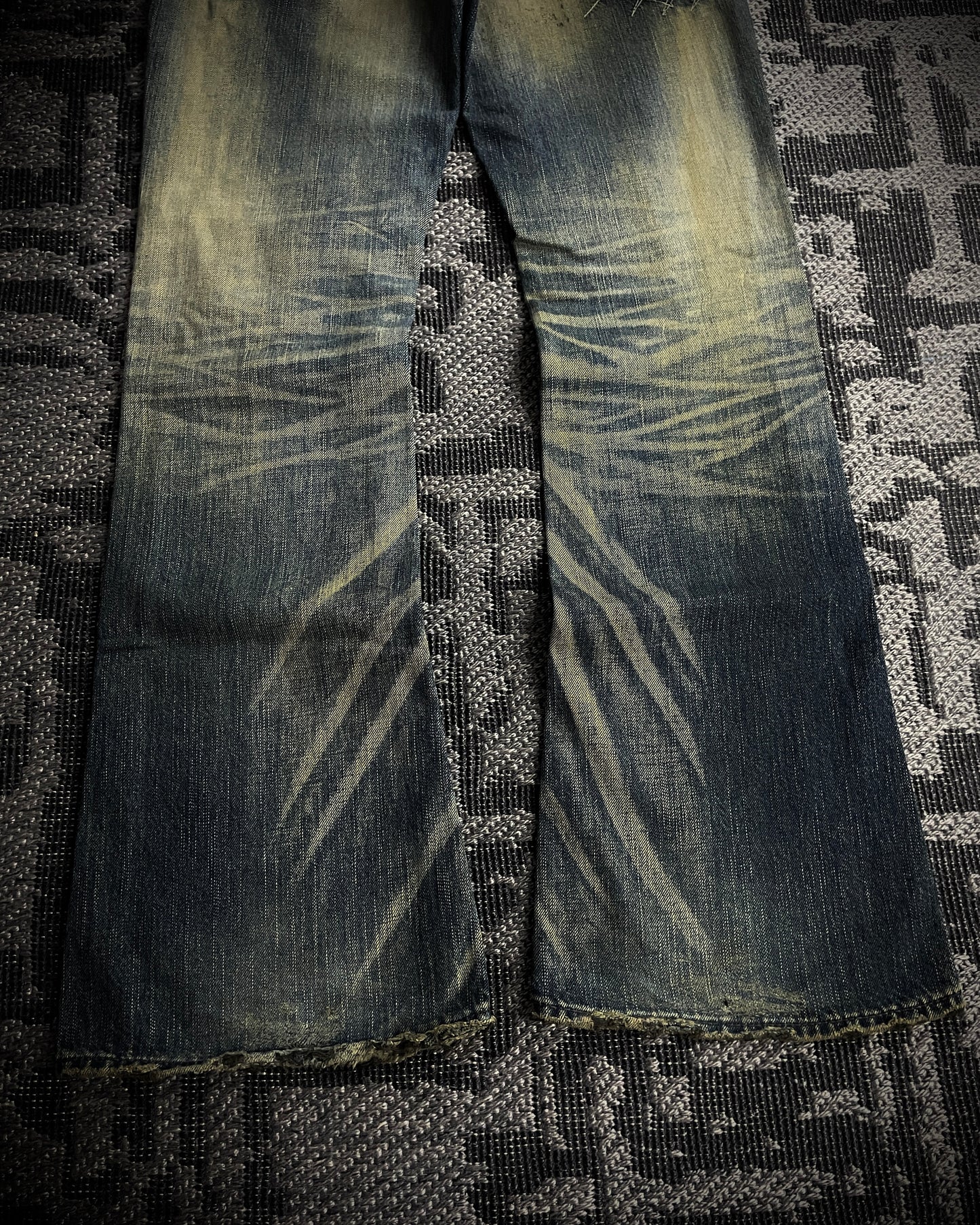 The Murder License Aged Whiskered Flared Denim