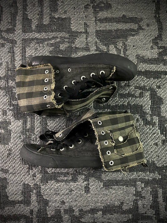 PPFM Denim Distressed High Top Sneaker