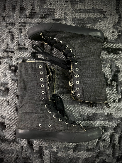 PPFM Denim Distressed High Top Sneaker