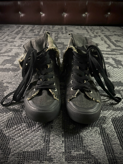 PPFM Denim Distressed High Top Sneaker