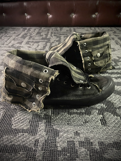 PPFM Denim Distressed High Top Sneaker