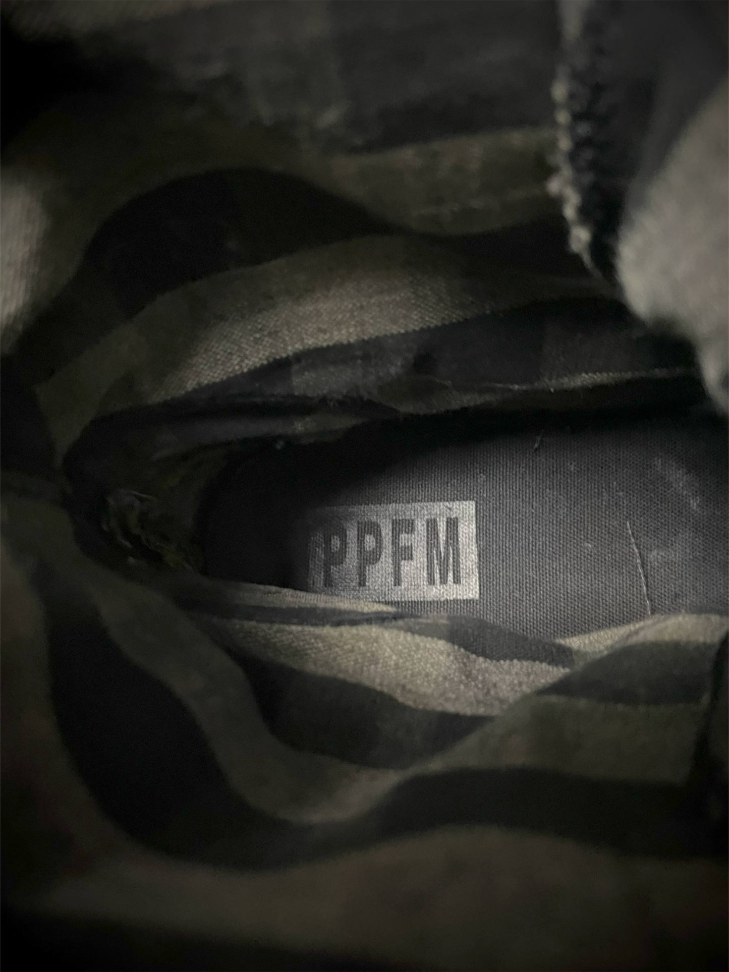 PPFM Denim Distressed High Top Sneaker