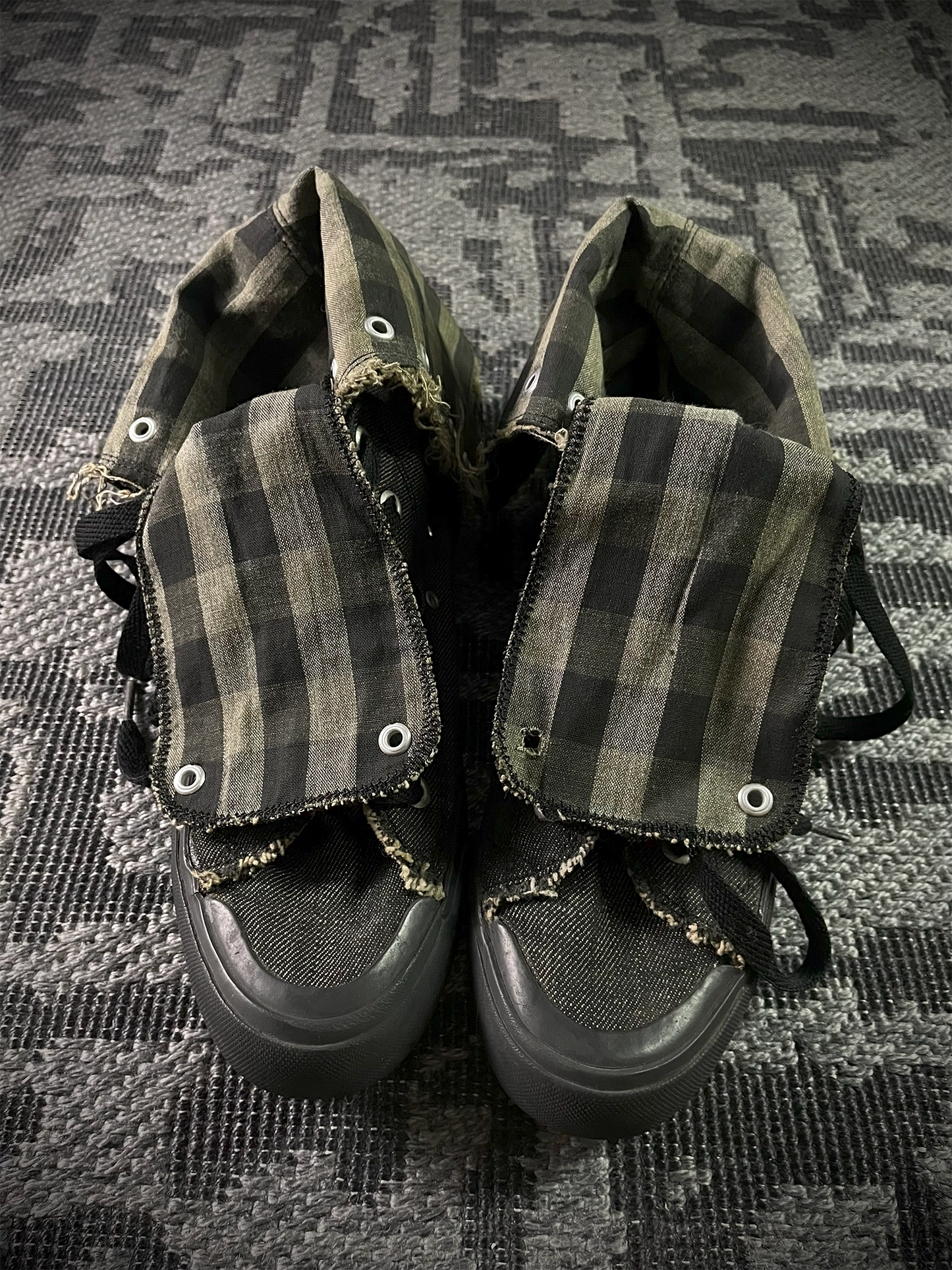 PPFM Denim Distressed High Top Sneaker