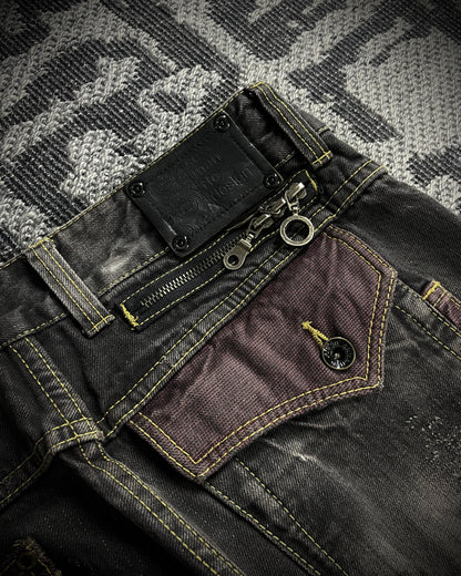 Semantic Design Multi Zip Whiskered Bootcut Jeans