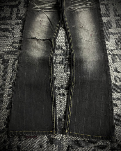 Semantic Design Multi Zip Whiskered Bootcut Jeans