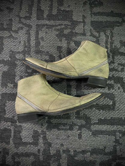 Tornado Mart Crocodile Leather Tornado Zip Boots