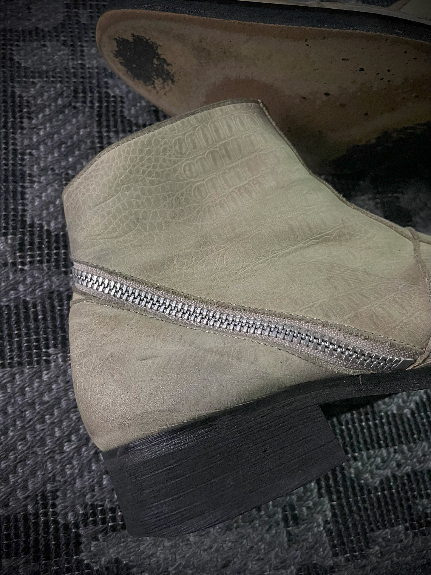 Tornado Mart Crocodile Leather Tornado Zip Boots