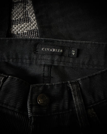 CIVARIZE Skull Cross Corduroy Distressed Bootcut Pants
