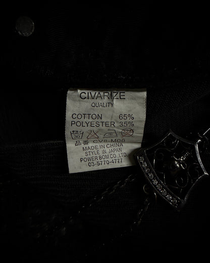 CIVARIZE Skull Cross Corduroy Distressed Bootcut Pants