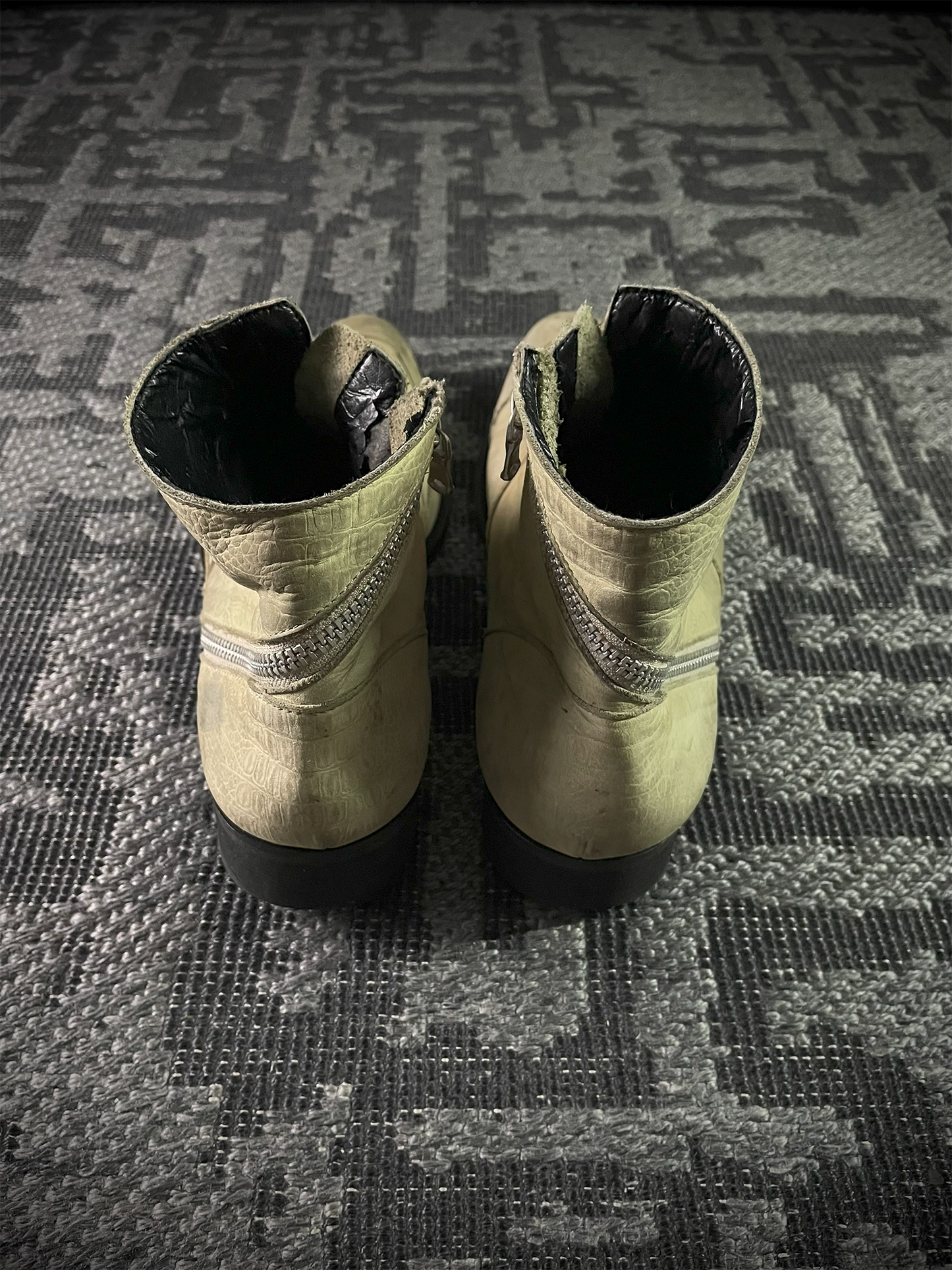 Tornado Mart Crocodile Leather Tornado Zip Boots