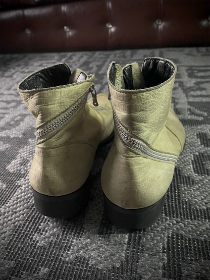 Tornado Mart Crocodile Leather Tornado Zip Boots