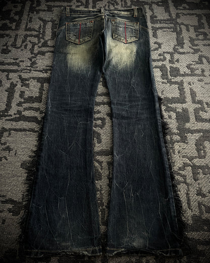 GLAD NEWS Flared Fringe Skull Denim